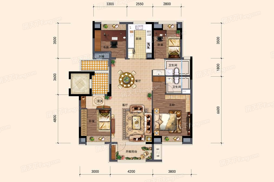 碧桂園銀億大城印象136㎡戶型圖