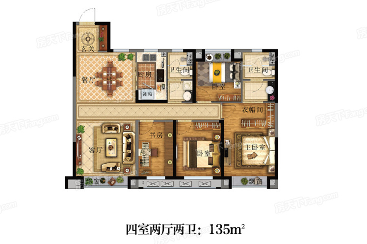 旭輝璟宸府135㎡戶型圖