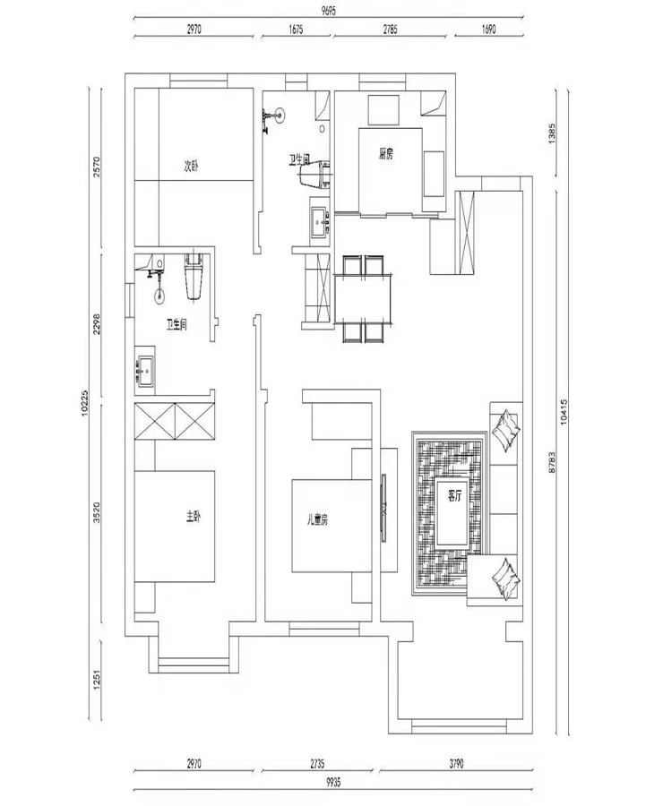 龍湖西府原著-115平-現(xiàn)代風格-平面圖.jpg