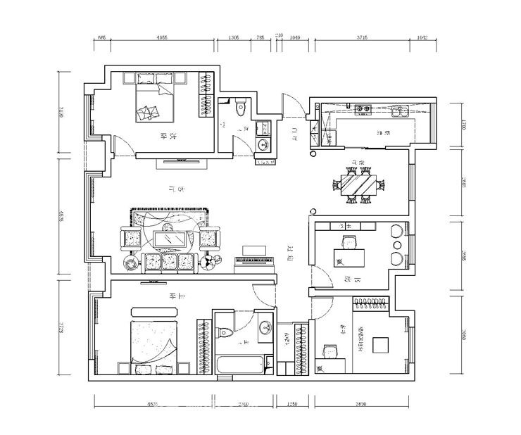 城建北尚B區(qū)-160平 -新古典風格- 平面布置圖.jpg